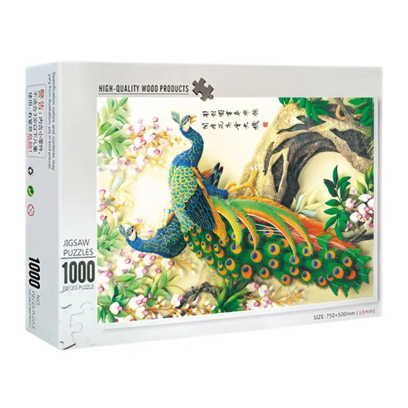 

1000 Pieces peacock Princess Puzzles Wooden Jigsaw Puzzles Floor Puzzle