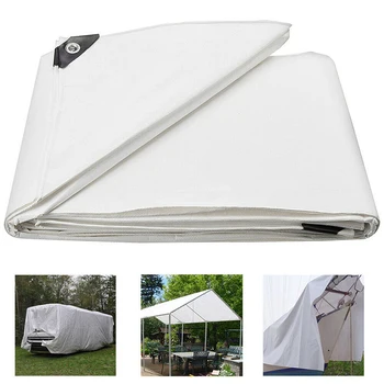 

Heavy Duty Poly Tarp Waterproof Tarpaulin Canopies Tent Reinforced Boat Car Cover JS22