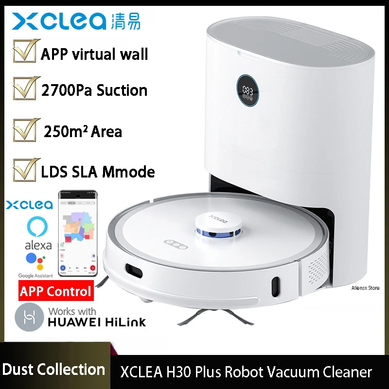 XCLEA H30 Plus Blanco + Base de Autovaciado - Robot Aspirador