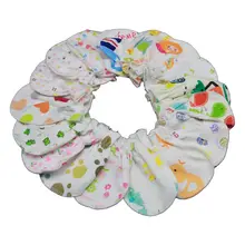 KLV 10 пар/лот, варежки для новорожденных, против царапин, мягкие хлопковые перчатки для младенцев, аксессуары для ухода за ребенком