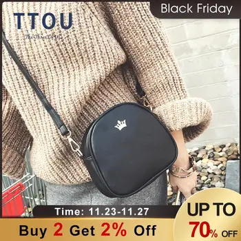 

TTOU Bags for Women Mini Shoulder Bag Fashion Handbag Phone Purse Imperial Crown PU Leather Female Small Shell Crossbody Bag