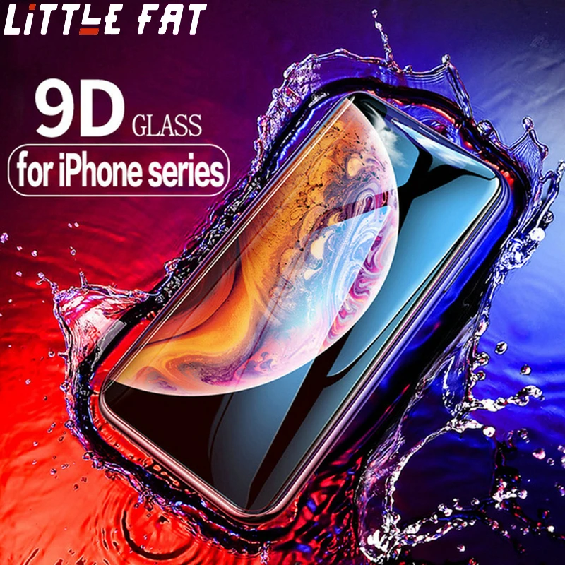 9D 9H закаленное стекло для iPhone11 Pro Max Xs Xr X 6 6S 7 8 Plus Полный экран протектор защитная