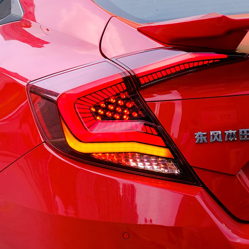 Светодиодный задний светильник s для Honda Civic 10th- задний светильник s задний фонарь поворот+ Реверсивный+ противотуманный+ тормозной светильник