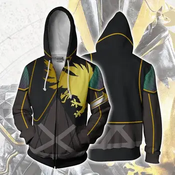 

BIANYILONG 2018 new Men Hooded Destiny 3D Printed Hoodies Casual Tracksuit Casual zipper hoodie hooded hip hop tops
