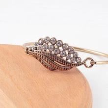 Ethnic Gold Color Crystal Wing Bangle For Women Wedding Gift Handmade Wholesale Jewelry