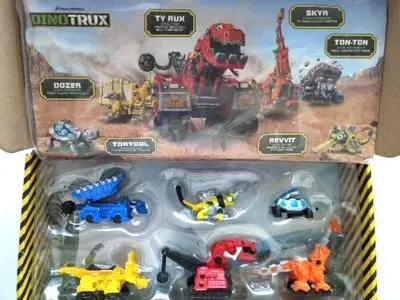 With original box Dinotrux Dinosaur Truck Removable Dinosaur Toy Car Mini Models New Children's Gifts Dinosaur Models 13