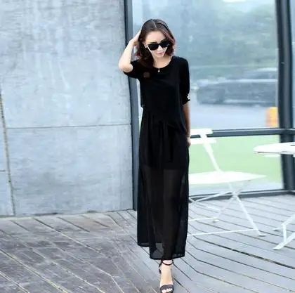 Мода 2020 летнее шифоновое женское платье сексуальное Элегантное Длинное