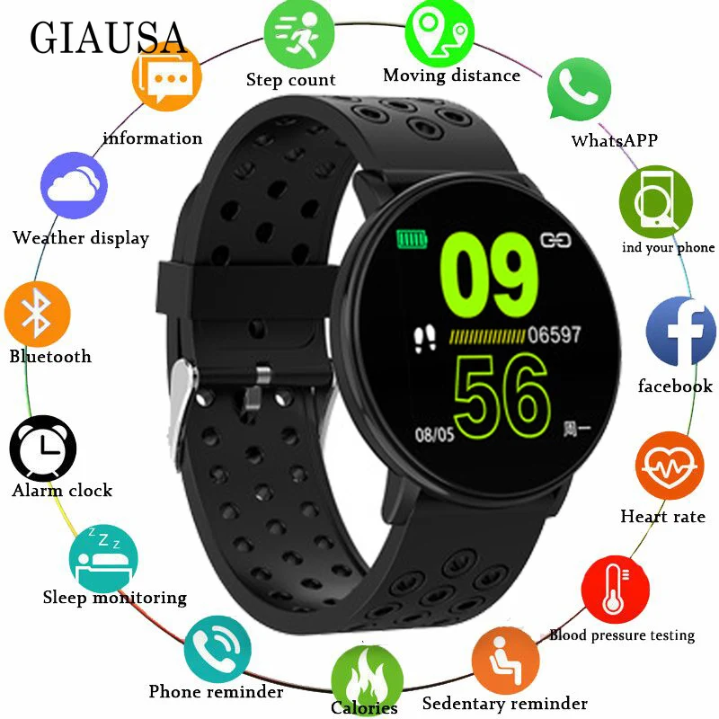 

Bluetooth W8 IPS 2.5D Screen Custom Dial Dynamic Heart Rate Sport Message Push Bluetooth Magnetic Dock Clamp Charger Smart Watch