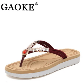 

2019 Low Heel Slippers Flip Flops Summer Beach Flip Flops Platform Woman Sandals Platform Woman Slippers Plus Size Footwear