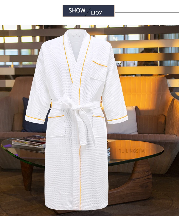 5 Star Hotel 100% Cotton Men Kimono Bathrobe Plus Size Towel Bath Robe Mens Waffle Robes for Women Long Dressing Gown Sleepwear checkered pajama pants