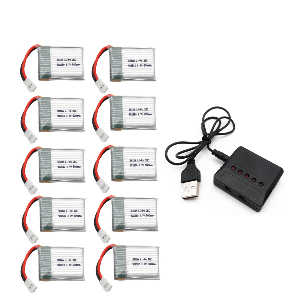 3,7 V 500mAh 25C LiPo батарея с зарядным устройством для Wltoys V931 F949 XK K123 6Ch RC вертолет - Цвет: 10pcs with  C