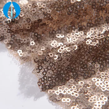 

Hot selling mesh 3mm pet bead Sequin nylon fabric embroidery material clothing for decoration