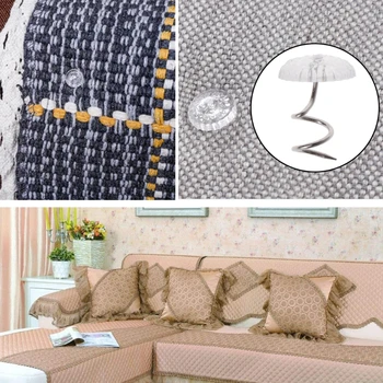 

50PCS Clear Heads Twist Pins Fixed Fastener for Upholstery Blankets Sofa sets