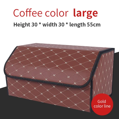 Trunk Organizer Storage Box Collapsible Back Seat Organizer Trunk Bag Tool Bag PU Leather Stowing Tidying Auto Accessories