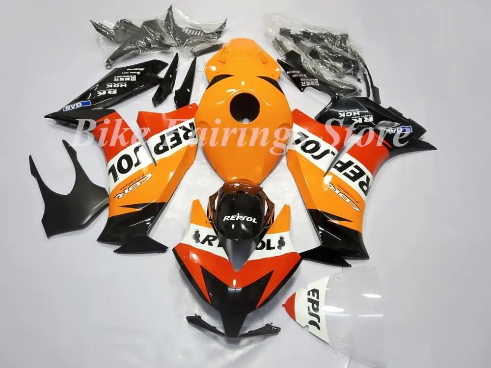 Литьевая Форма ABS мотоцикл обтекатели комплект Подходит для HONDA CBR1000RR 2013 кузов на заказ синий белый красный - Цвет: Orange White Red