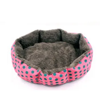 

otted octagonal kennel Super soft cotton velvet winter warm dog bed cat nest removable wash wave pet nest