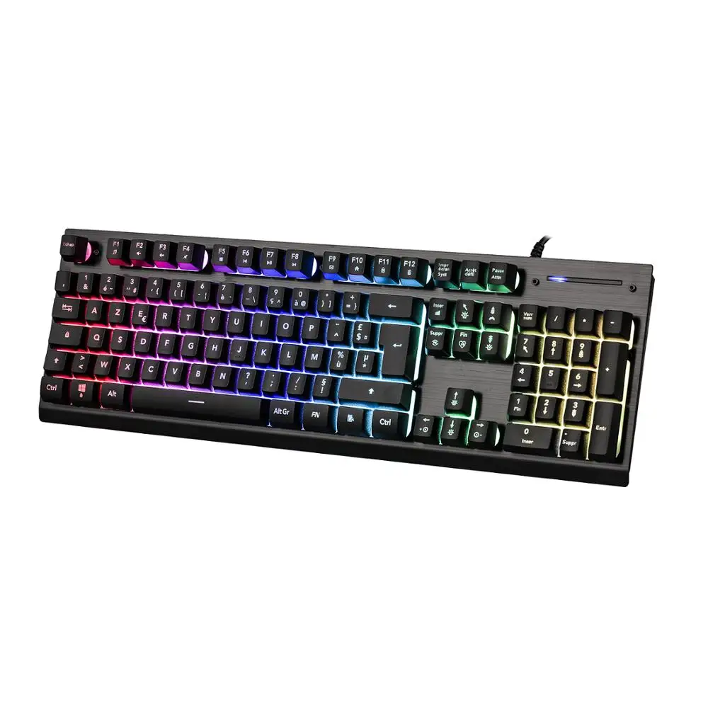 ZIENSTAR AZERTY Французская RGB Проводная игровая клавиатура с механическим эффектом 19