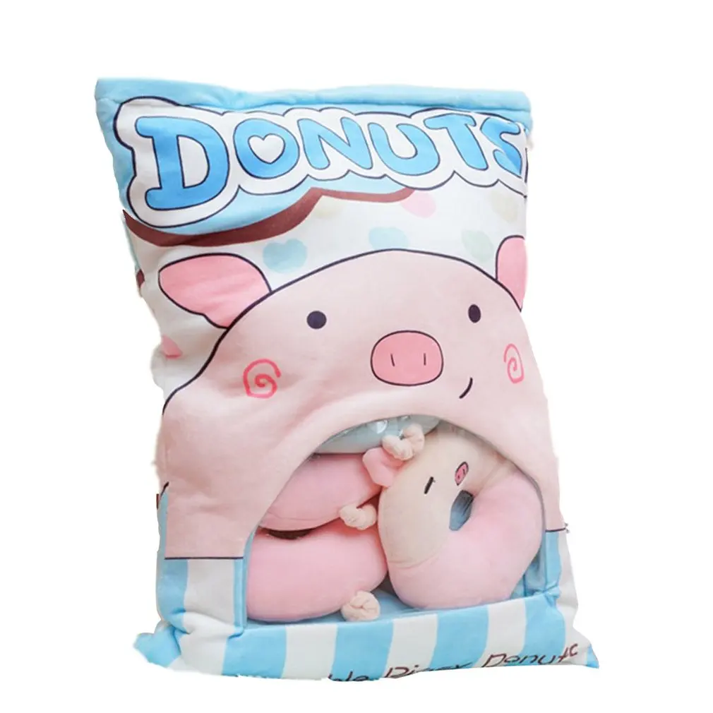 

Cute Cartoon Doughnut Pig Style Office Pillow High-elastic Plush Neck Head Support Home Decorative Pillows for Home Office