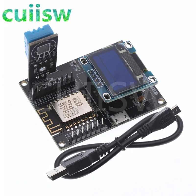 ESP8266 IoT макетная плата+ DHT11 Температура и влажность+ 0,96 oled-дисплей SDK Программирование Wifi модуль маленькая системная плата