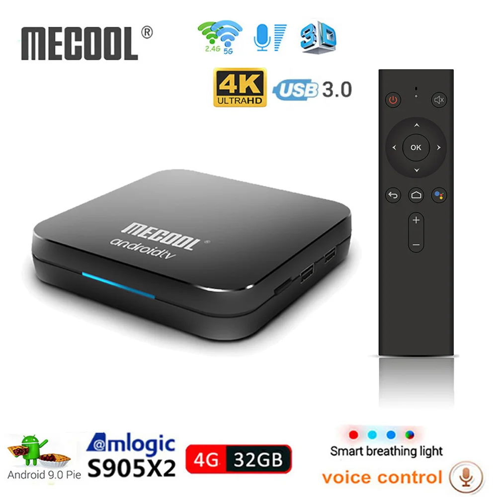 KM9 Pro Android 9,0 Smart tv Box Голосовое управление S905X2 4 Гб DDR4 ram 32 Гб rom 2,4G/5G WiFi Bluetooth 4K tv Box Mecool телеприставка