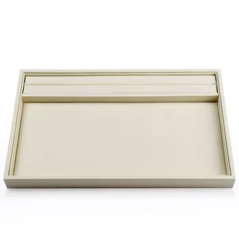 

Beige PU leather earrings/necklace/bangles/perfume jewelry storage box