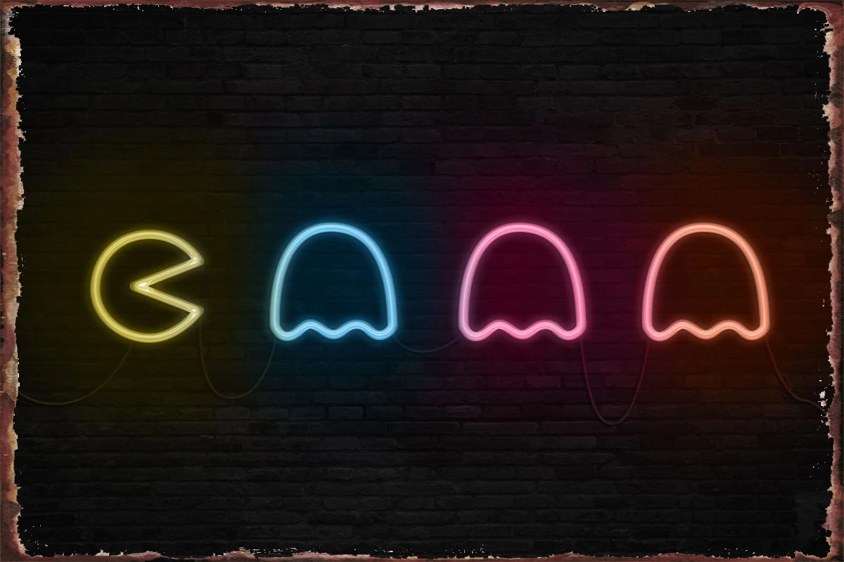 Неоновая металлическая вывеска Pacman жестяные таблички Настенный декор украшение