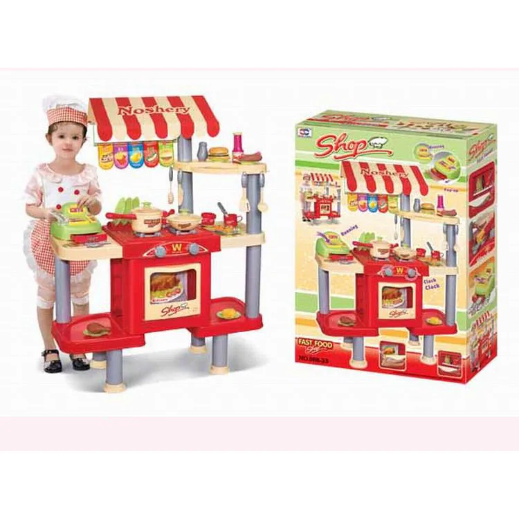 

Children Play House Tableware Toys Store Kitchenware Assorted Cabinet Educational Kitchen Toy