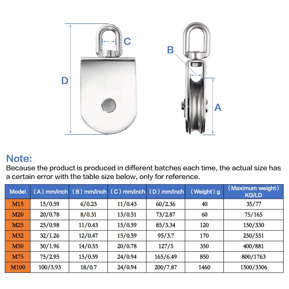 Uxcell 1 Inch Lifting Swivel Hook Pulley Blocks - 3 Pack Zinc Alloy Single Wheel For Rope, Cord, Towing
