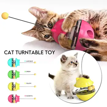 

Cat Toys Interactive Kitte.ns Training Stick Cat Feeding Toys Pets Tumbler Leakage Food Ball Plastic Play Balls for Catch Cats