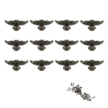 

12 PCS Antique Jewelry Box Feet Leg Wood Case Corner Protector Decorative Furniture Legs for DIY Jewelry Chest Gift Box Wood Box