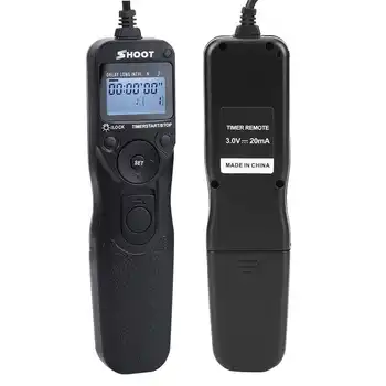 

Shoot RS-80N3 Black Automatic Timer Remote Control Precise Timing Shutter Cable Release for Canon 5DS 5D4 5D3 7D2