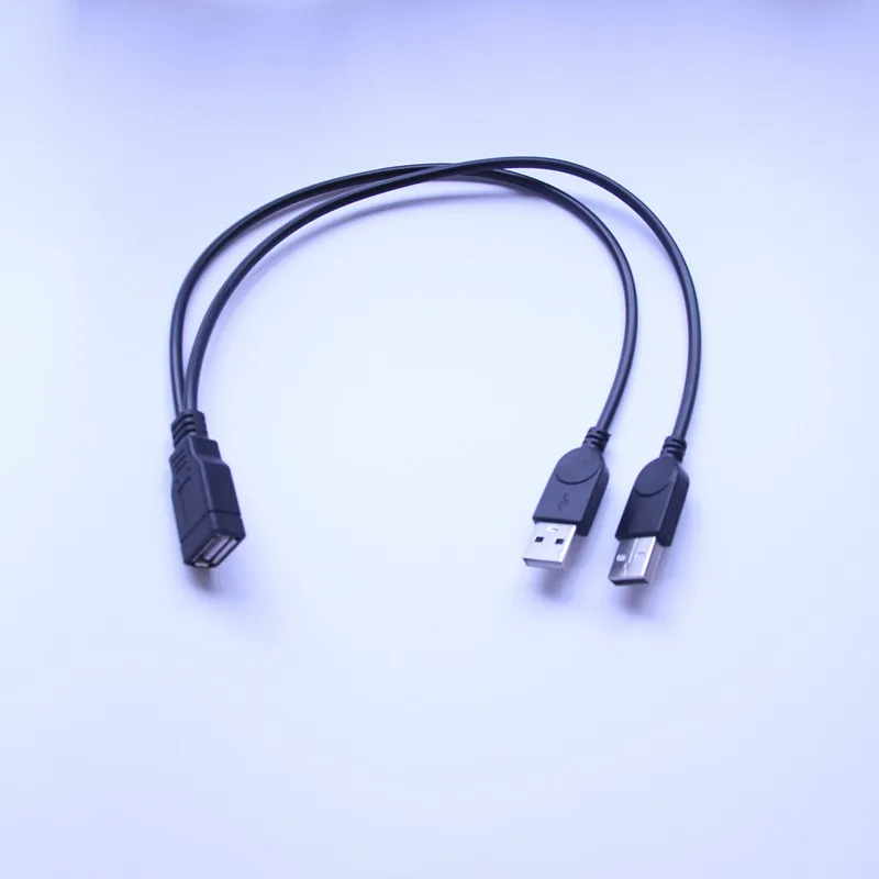 USB 2.0 A Male to USB Female 2 Double Dual Power Supply USB Female