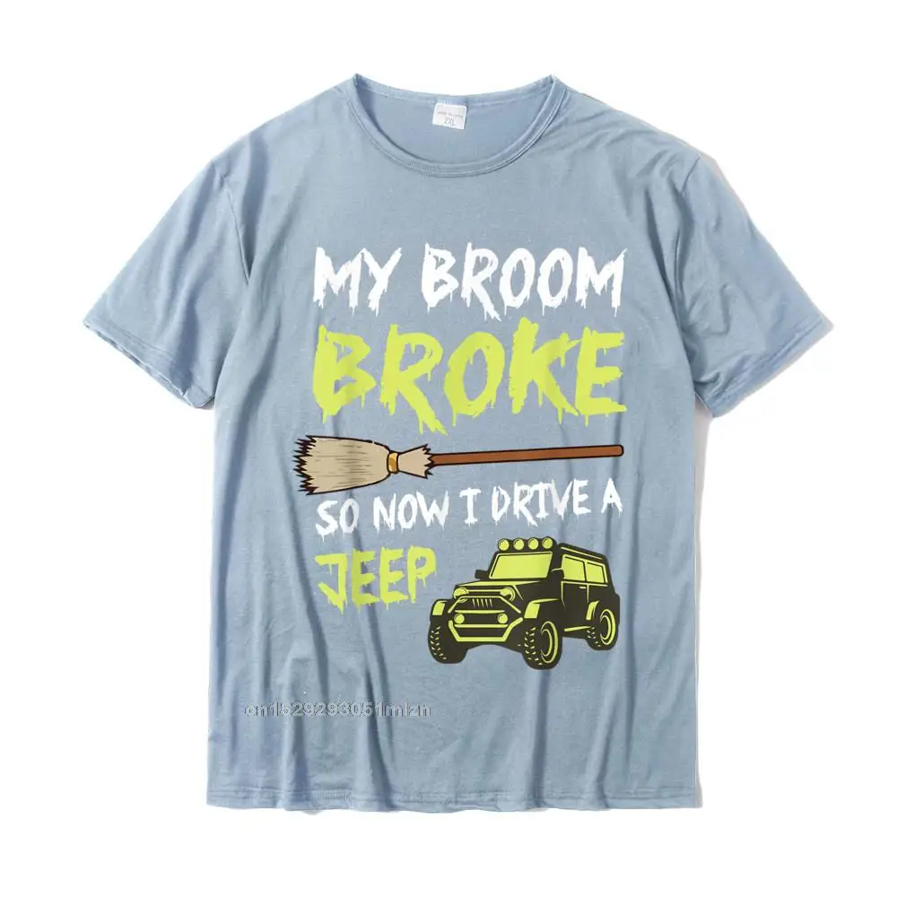 Summer 100% Cotton Men Short Sleeve Tops & Tees 3D Printed Father Day T Shirt Printing Tee-Shirts Coupons O Neck My Broom Broke so now I drive a funny tee off road T-Shirt__4758 light