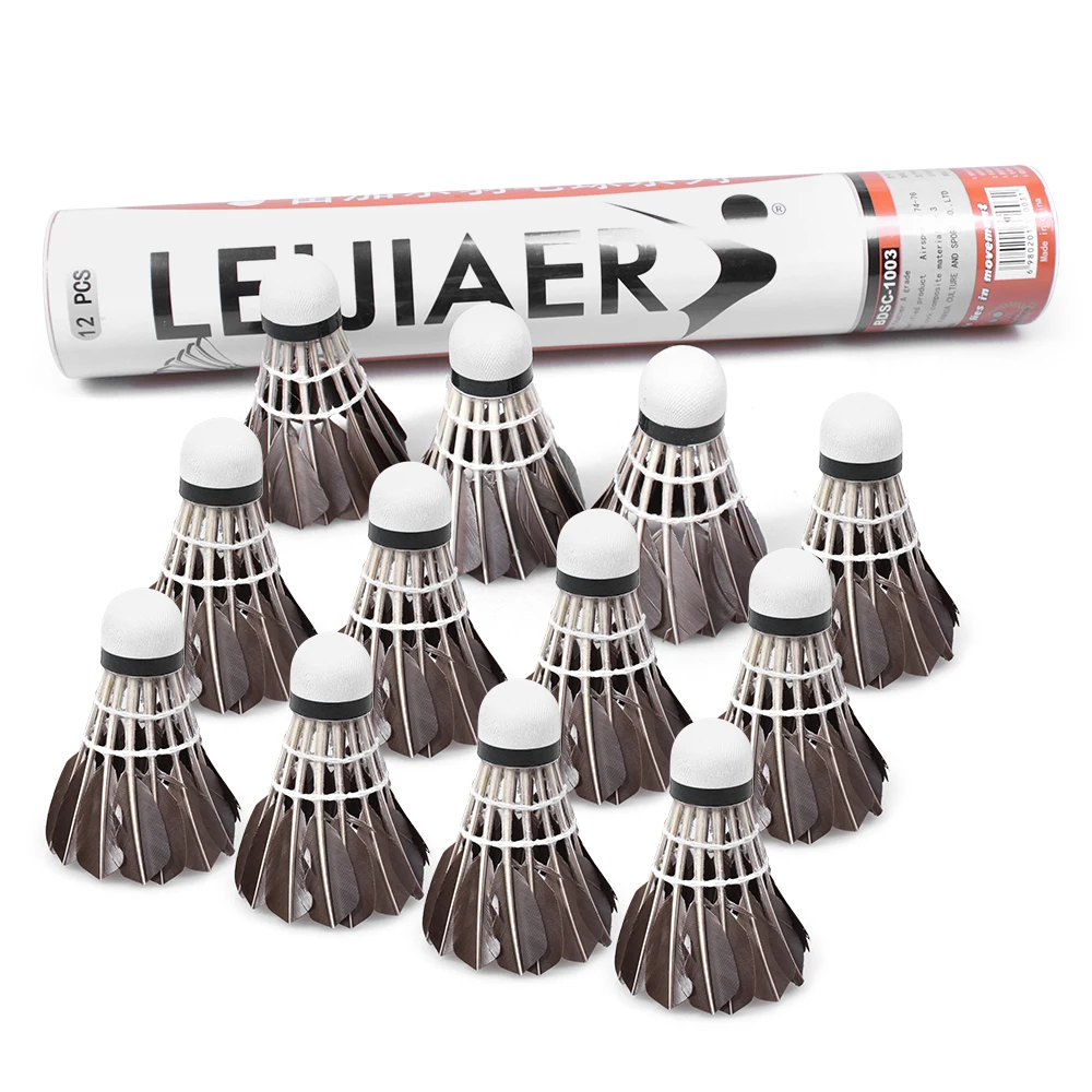 

12pcs/barrel Duck Feather Badminton Shuttlecocks Indoor Outdoor Sports Training Badminton Birdies Balls Duck feather
