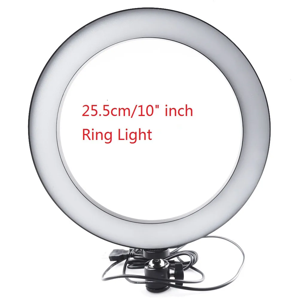 10 inch ring light 14 дюймов 36 см светодиодный светильник-кольцо с регулируемой яркостью светодиодный светильник для селфи с регулируемой яркостью для макияжа видео Live Studio с зажимом для телефона EU/US - Цвет: 10 inch ring light
