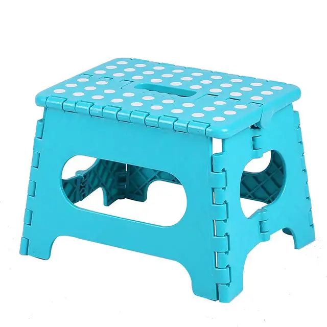 High Folding Step Stool Lightweight Plastic Non Slip for Kitchen Bathroom Bedroom LG66 Sky blue