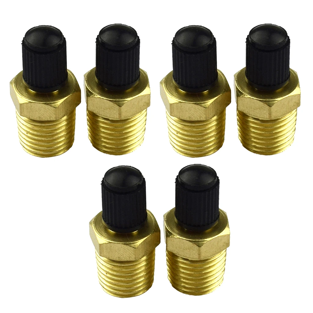 6Pcs 1/4 Inches Brass + Plastic Air Compressor Tank Fill Valve 300 Psig Max