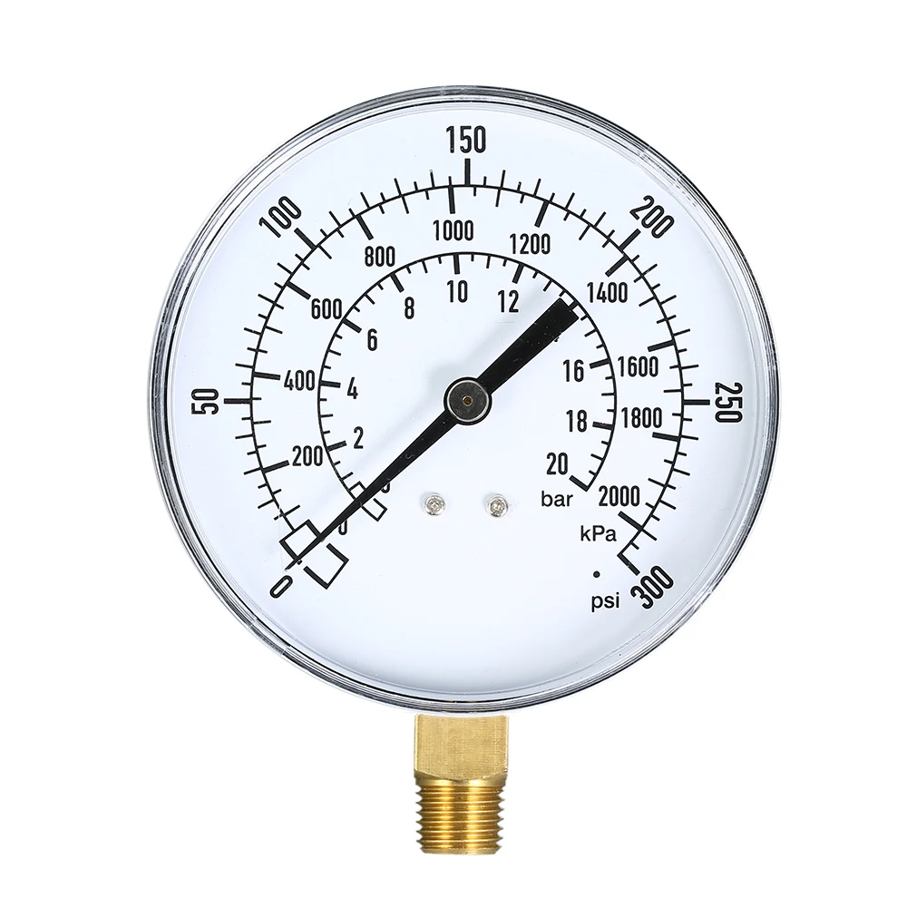 

0~300psi 0~2000kpa 0~20bar Mechanical Pressure Gauge Pool Filter Aquarium Water Air Gas Pressure Gauge Meter 1/4 inch NPT