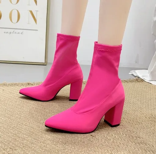 

Lady Boots Lace Up Women's Low Shoes Bootee Woman 2019 Clogs Platform Ladies Ankle Pointy High Heel Rubber Slip-On Lace-Up