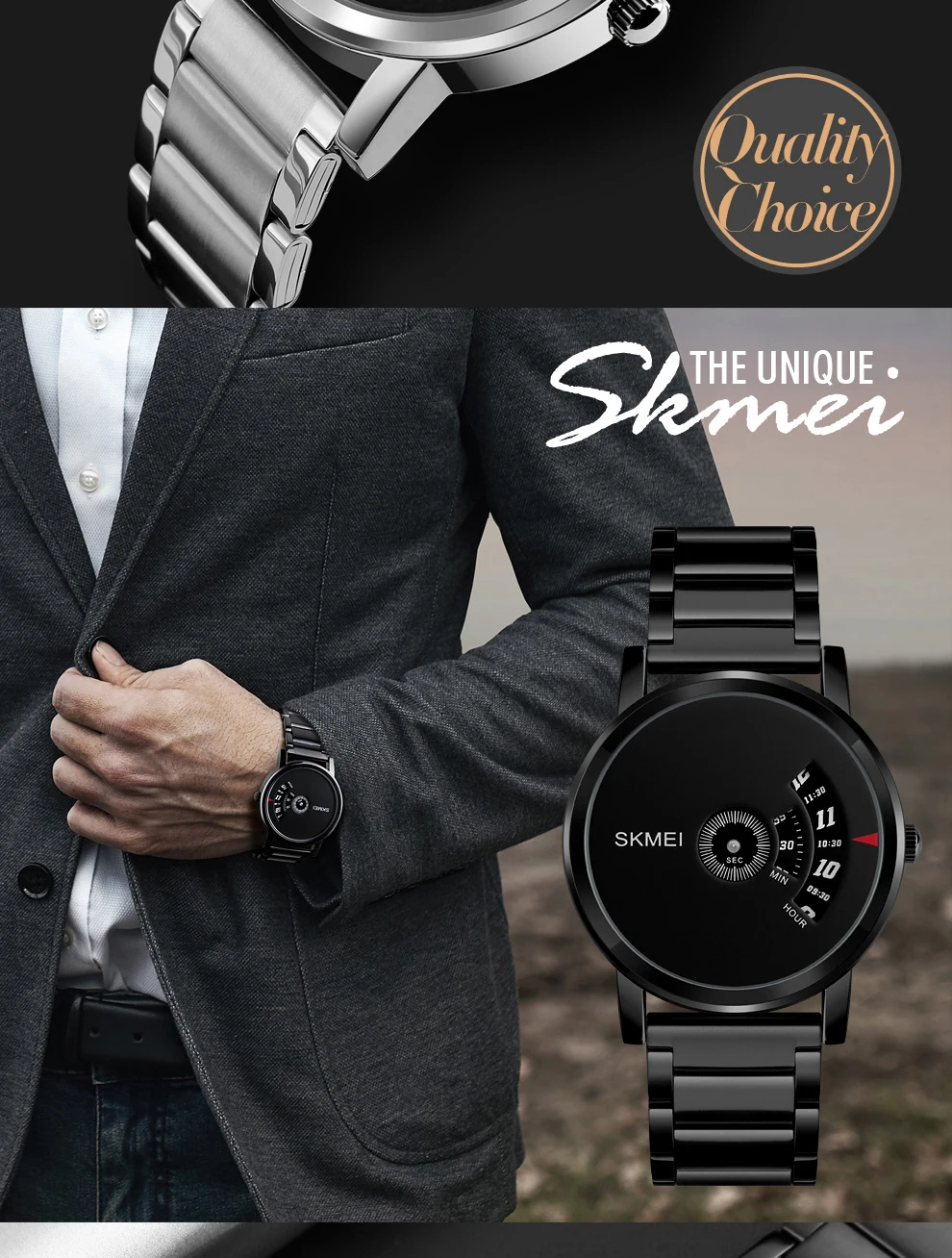 SKMEI креативный стальной сетчатый ремень кварцевые мужские водонепроницаемые часы модные повседневные мужские наручные часы Мужские часы Relogio Masculino