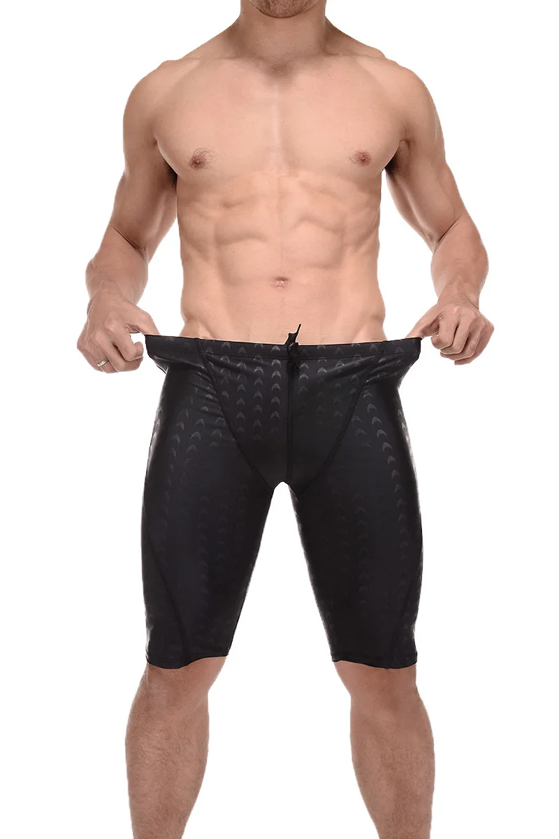 

Men Faux Shark Skin Squamous Swimming Trunks Practice Water Training Racing Type Profession Short Swimming Trunks Profession Bat