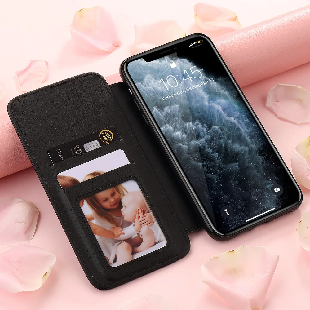 Pepmune Luxury Wallet Flip Phone Case For iPhone 11 Pro Max X Xr Xs Girl Cute Leather Cover For Apple 8 Plus 7 6S 6 5 5S SE Capa