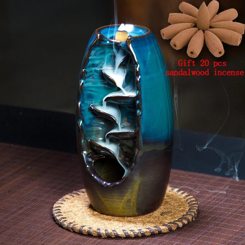 Günstige 3 farbe Rückfluss Weihrauch Brenner Keramik Aromatherapie Ofen Lotus Geruch Aromatische Hause Büro Weihrauch Handwerk Weihrauch Halter