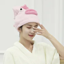Производители сумка из полиэстра и нейлона кораллового бархата мультфильм животных сухая шапочка для волос взрослых водопоглощающая шапочка для душа Carto