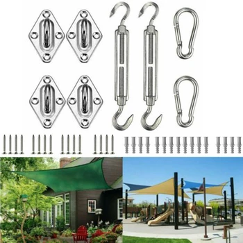 

1set Hooks Shade Sail Stainless Steel Accessories Clasp Spring Hook Flower Basket Bolt