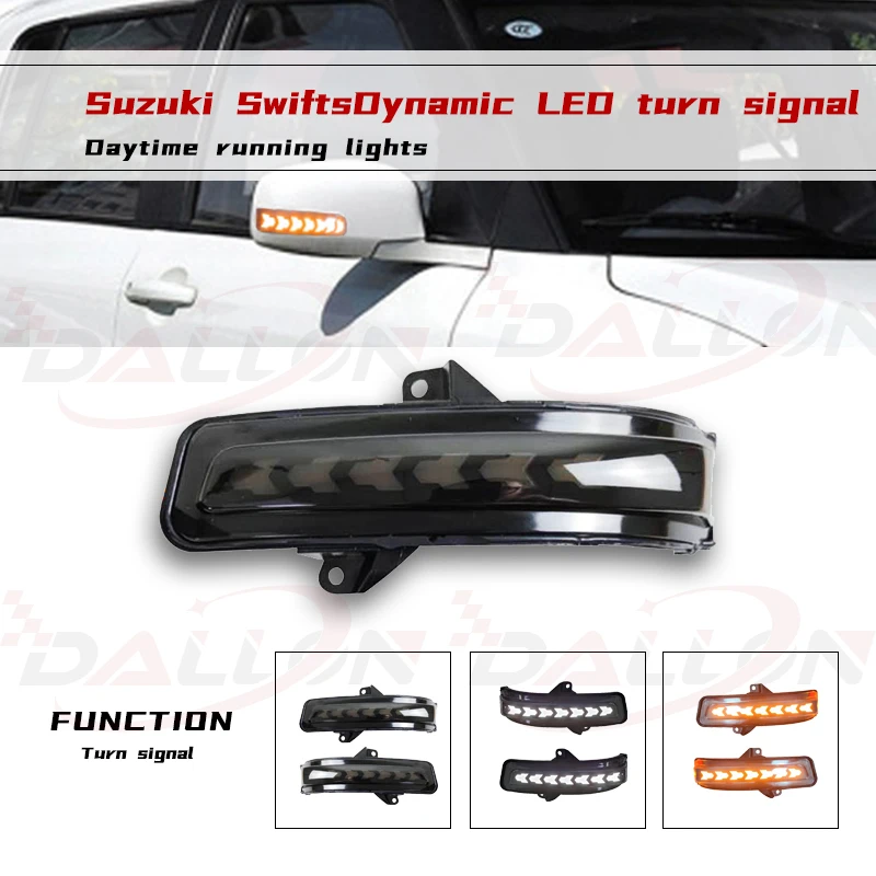 

2Pcs for Suzuki Swift 2014 2015 2016 2017 Dynamic LED Turn Signal Light Side Wing Rearview Mirror Sequential Blinker Lamp