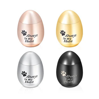 

Human Keepsake Stainless steel Egg-shaped Urns Pet Dog Cat Bird Mouse Cremation Ashes Urn Small Casket Columbarium Pets Memorial