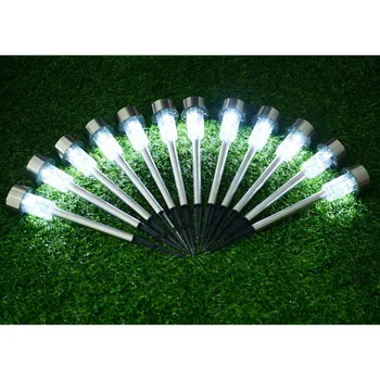 

24pcs Mini Solar LED Lights Creative Garden Lamp Stainless Steel Pathway Lights for Yard Driveway Landscape (White Light)