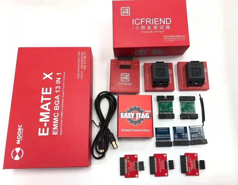 Новая версия легкий JTAG плюс коробка+ легкий JTAG/UFI/Медуза ISP адаптеры+ UFS 3 в 1 розетка+ E-MATE X EMMC BGA 13 в 1 розетка