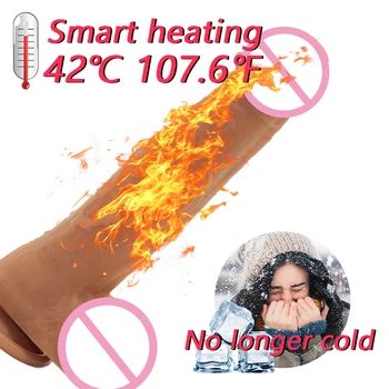 Wireless Dildo with Telescopic Rotating for Female Masturbation Vagina Anal Massage Heating G-spot Vibrator Penis Sex Toys Women 6